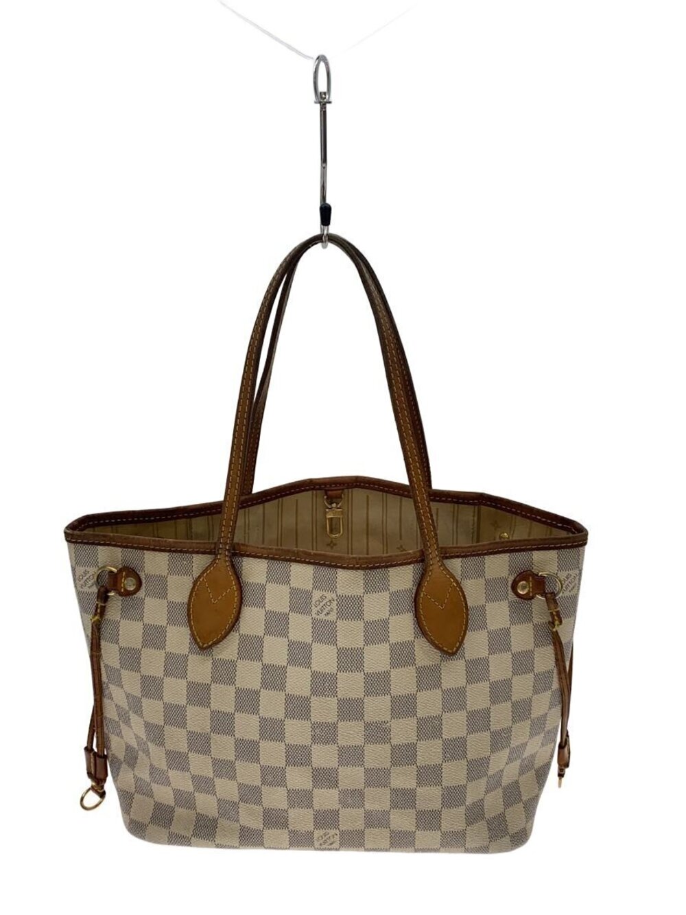 LOUIS VUITTON Neverfull Damier Azur White